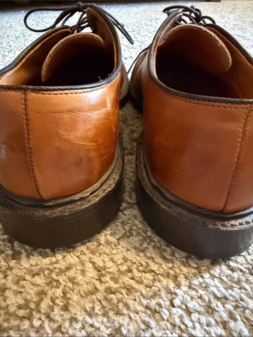 Allen Edmonds Walnut Leather Bond Street Cap Toe Oxfords 10.5